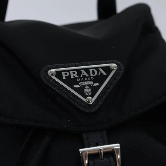 PRADA Chain Shoulder Bag Nylon Black Auth - Picture 11 of 16